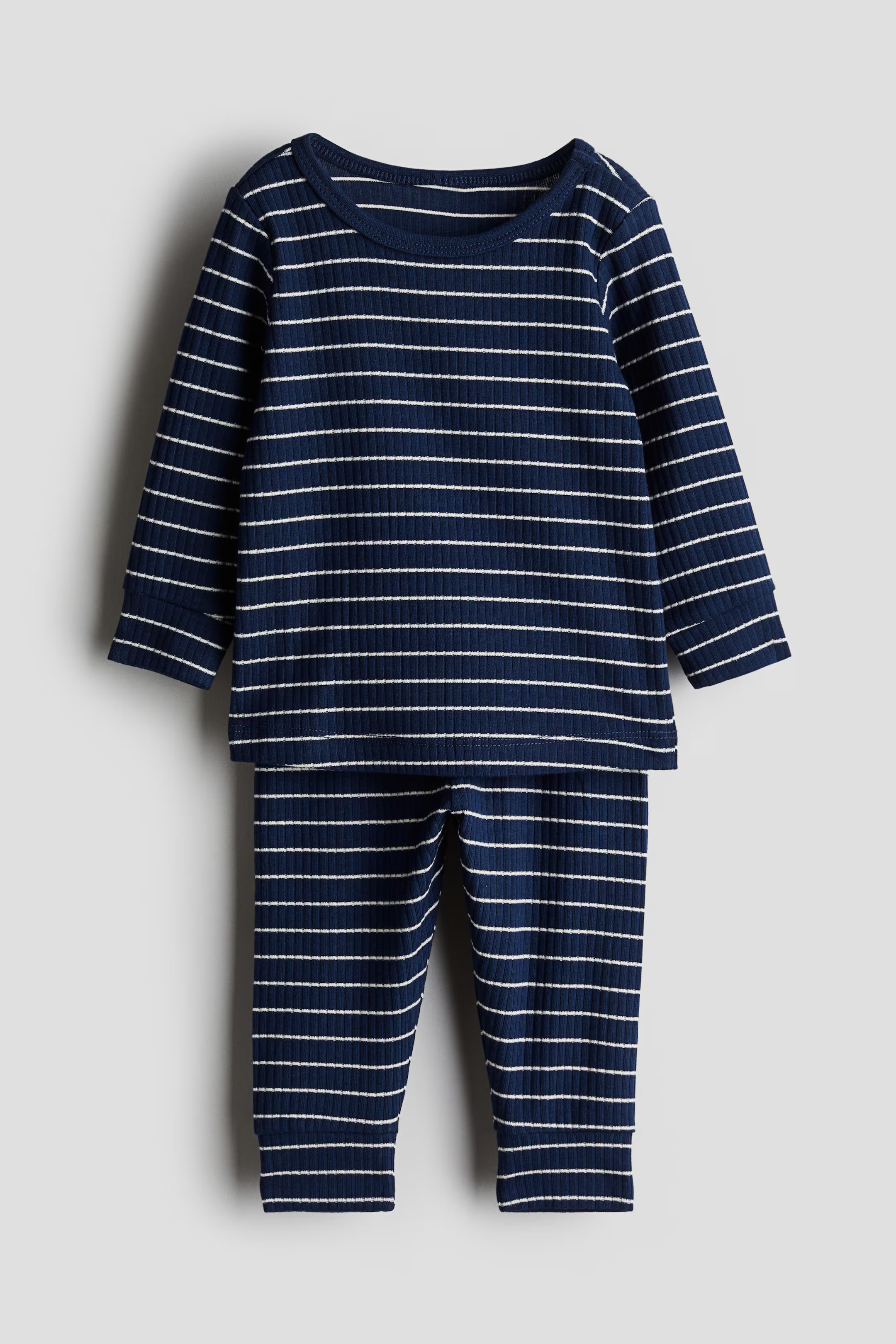 Ribbed Cotton Set - Navy blue/striped - Kids | H&M US | H&M (US + CA)