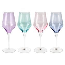 Vietri Contessa Modern Classic Assorted Wine Glass - Set of 4 | Kathy Kuo Home