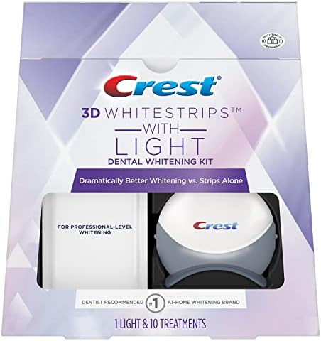Crest 3D Whitestrips with Light, Teeth Whitening Strip Kit, 20 Strips (10 Count Pack) | Amazon (US)