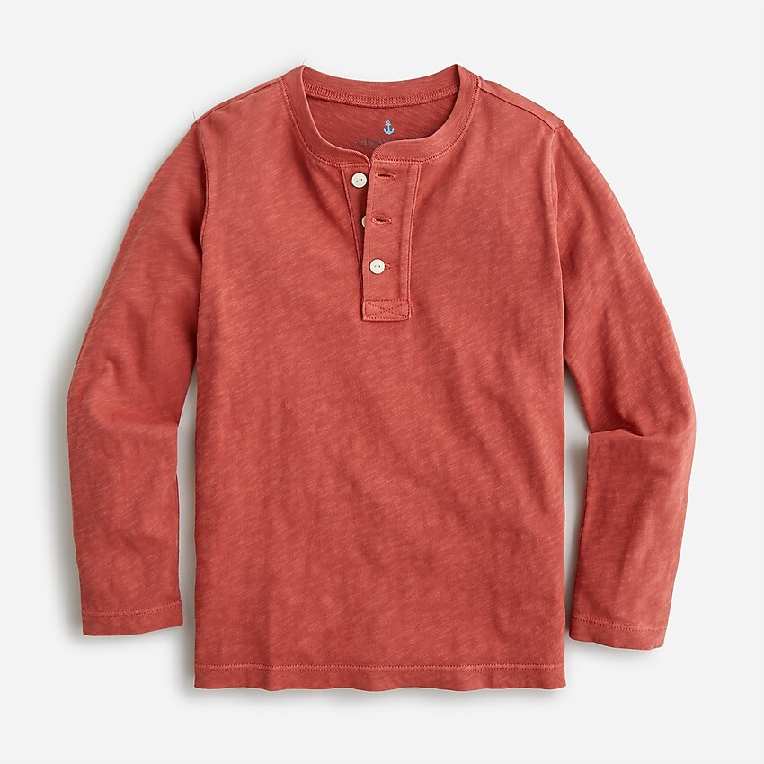 Boys' long-sleeve garment-dyed henley | J. Crew US