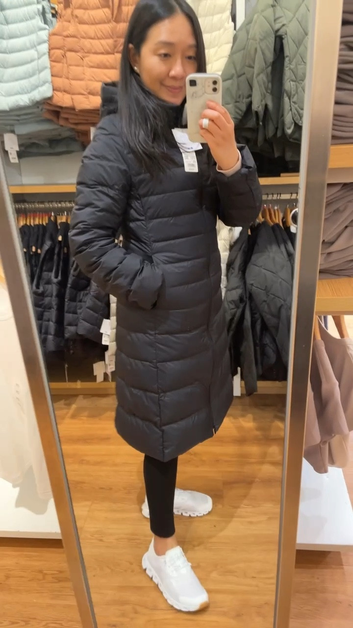 Trying on this ultra light down  puffer coat from Uniqlo in size XS which has room to layer. Note: I'm also wearing a light long puffer vest underneath which I also linked. I would need size XXS in the coat if I didn't want to layer underneath since XS is looser on me.

Update 11/18/24: I bought this coat in size XS but even with a vest underneath I can still feel the chill when it's 50 degrees and under. I prefer my Amazon long puffer jacket by the Orolay brand for the best warmth for New England. Also linked.

Kids ultra warm heattech leggings in size 11-12. Women's version also linked.

For size reference I'm 5' 2.5" and 115 pounds.

#LTKSeasonal #LTKOver40