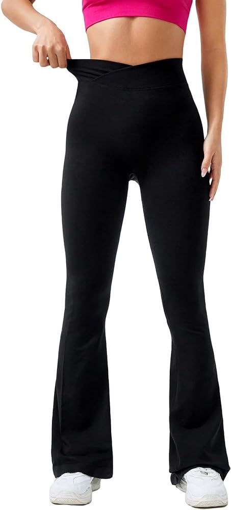 SOLY HUX Womens High Waisted Flare Leggings Bell Bottoms Bootcut Yoga Pants Sweatpants | Amazon (US)