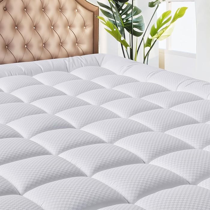 MATBEBY Full Size Mattress Pad - Cooling Breathable Mattress Topper, Quilted Fitted Mattress Prot... | Amazon (US)