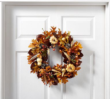 Dried Autumn Pumpkin Wreath | Pottery Barn (US)
