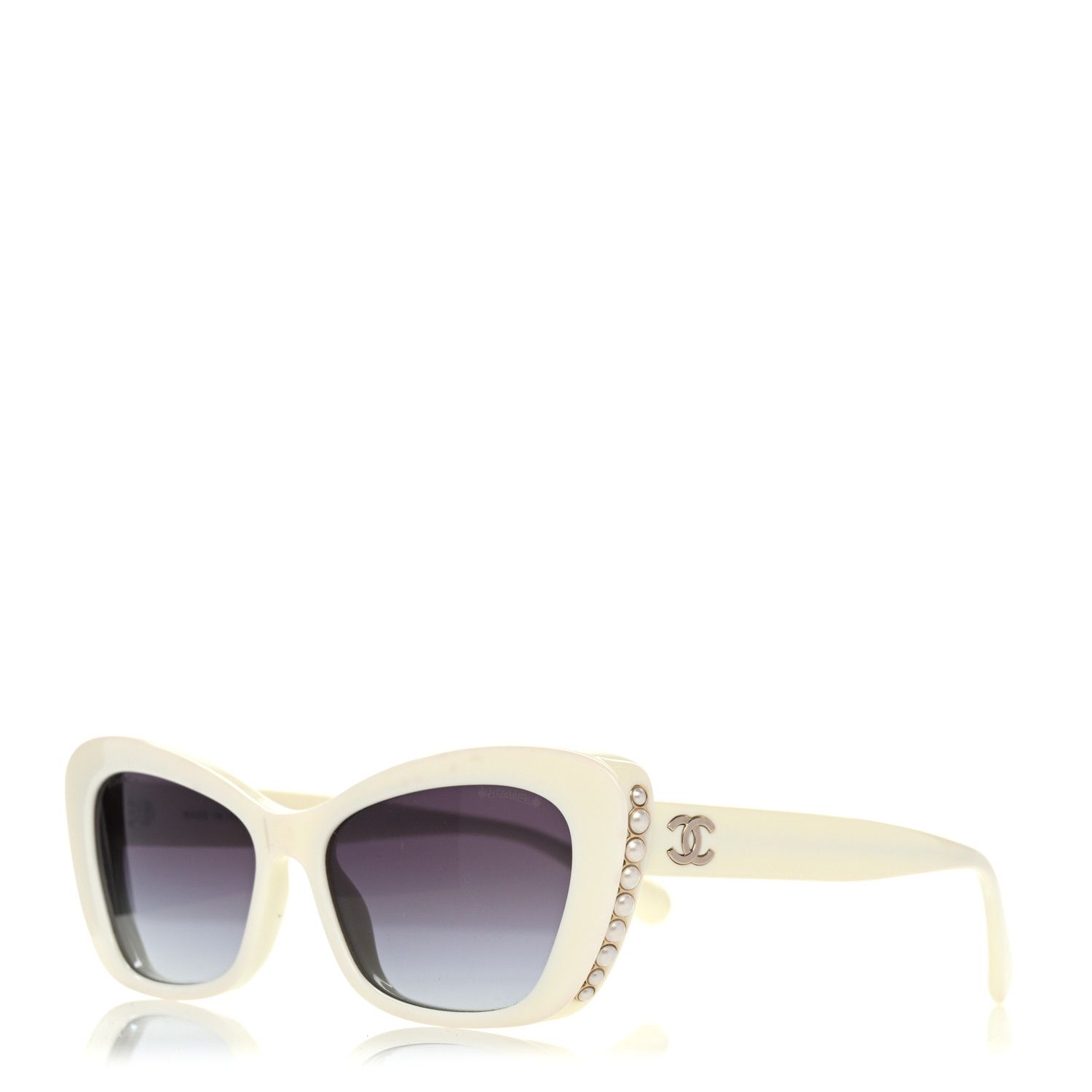 Acetate Pearl Cat Eye CC Sunglasses 5481-H White | FASHIONPHILE (US)