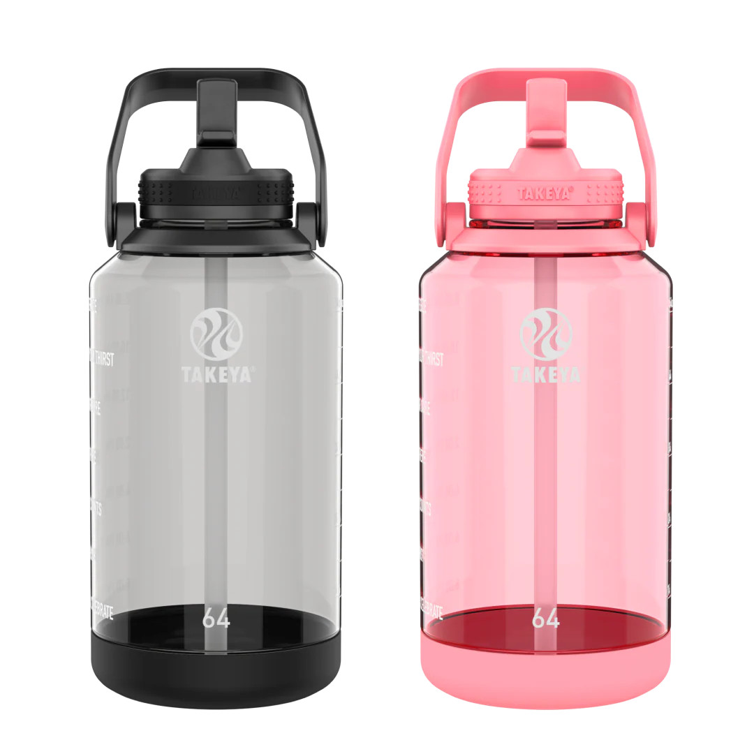 Special Savings Motivational Bottle 2pc - 64 oz Stormy Black + 64 oz Flutter Pink | Takeya USA