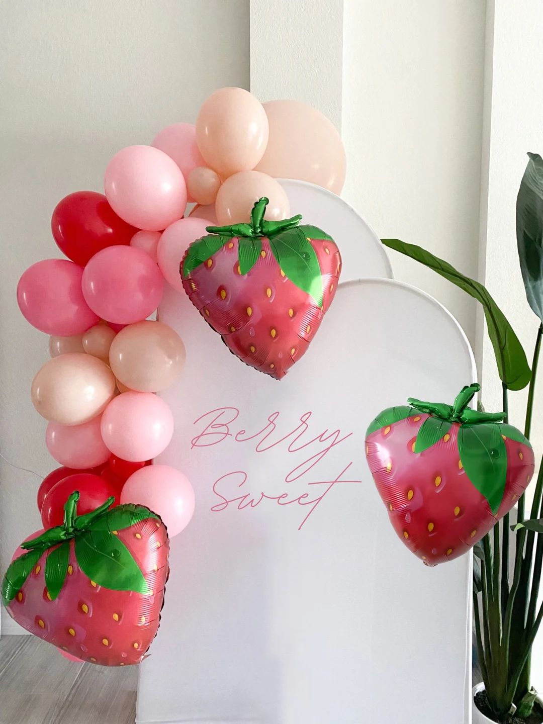 Strawberry Balloon Garland Kit Berry Sweet Baby Shower Berry First Birthday Berry First Balloons ... | Etsy (US)