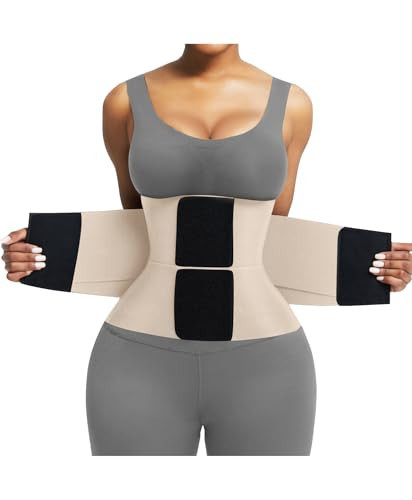 FeelinGirl Workout Waist Trainer Cincher Corset Shaper Tummy Slimmer Gym Postnatal Plus Size for Women Skin S | Amazon (US)