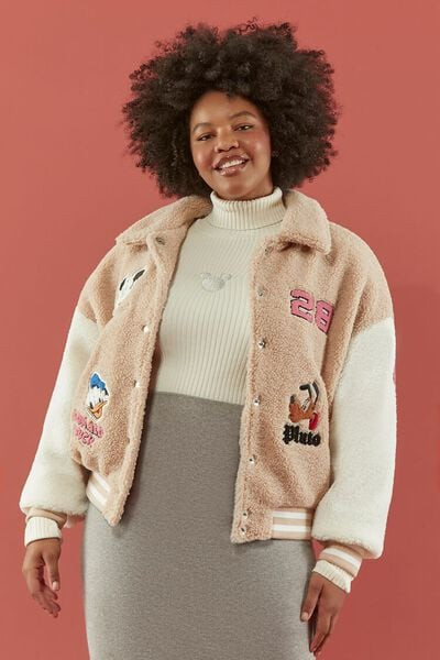 Plus Size Disney Mickey & Friends Varsity Jacket | Forever 21 | Forever 21 (US)