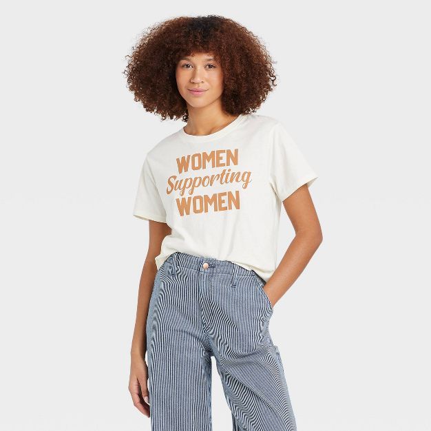 Women's Supporting Women Short Sleeve Graphic T-Shirt - Cream | Target