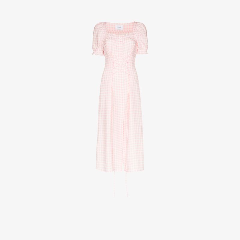 Sleeper Womens Pink Gingham Midi Dress | Browns Fashion