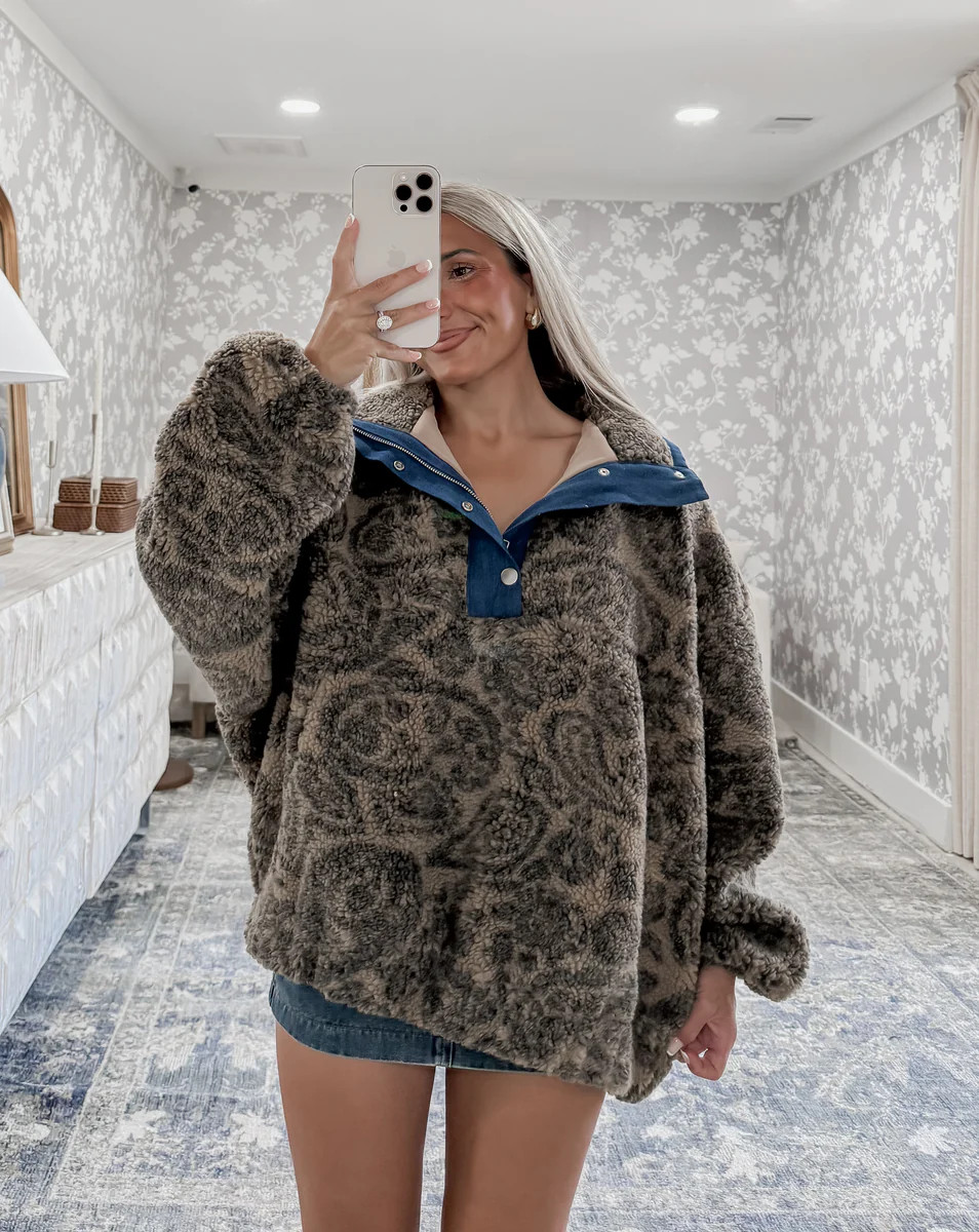 Whispered Warmth Paisley Chunky Sherpa Pullover | CK Squared Boutique