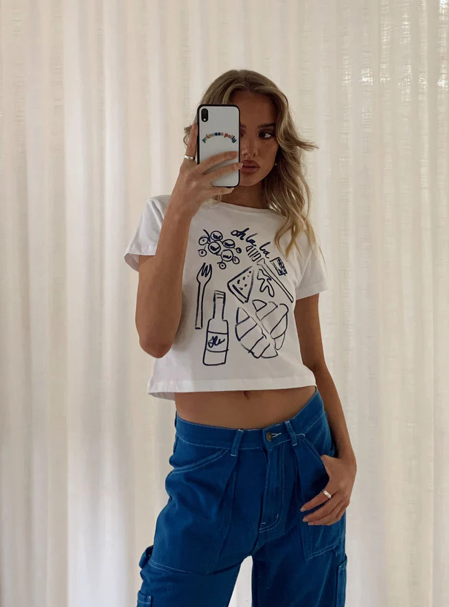 Continental Breakfast Tee White | Princess Polly US