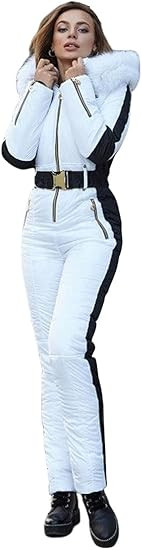 Yousify Womens Winter Onesies Ski Jumpsuits Outdoor Sports Waterproof Snowsuit Removable Fur Coll... | Amazon (US)