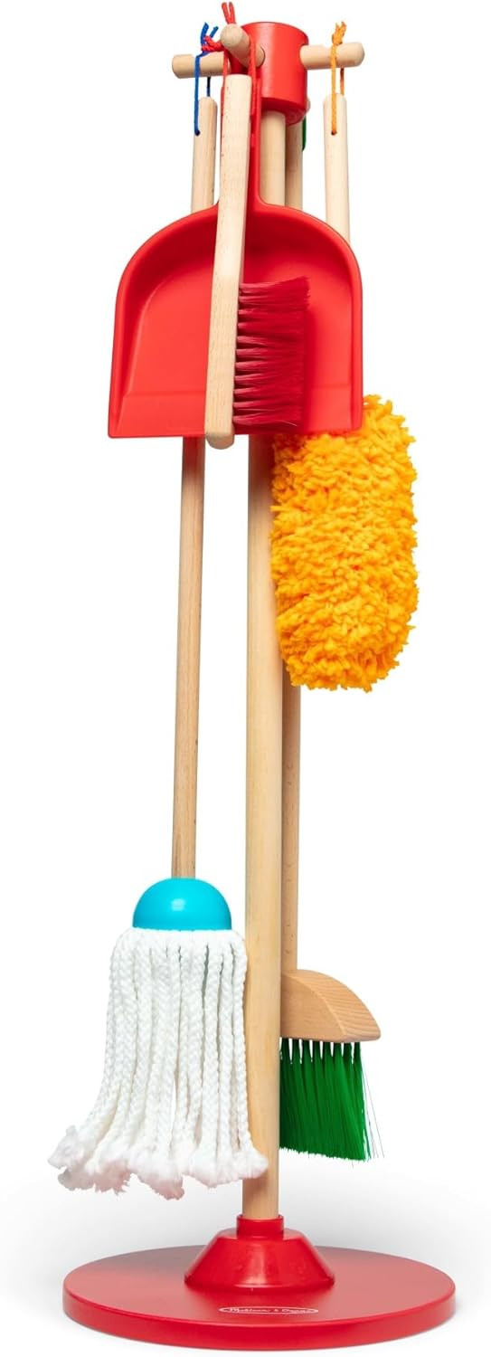 Melissa & Doug Dust Sweep Mop 6-Piece Pretend Play Set, Toddler Toy Cleaning, Pretend Play Home C... | Amazon (US)
