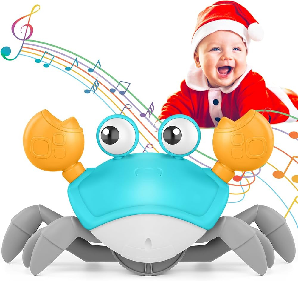 KIZJORYA Crawling Crab Baby Toy, Tummy Time Gifts for Toddler & Newborn, Light-Up Walking Dancing... | Amazon (US)