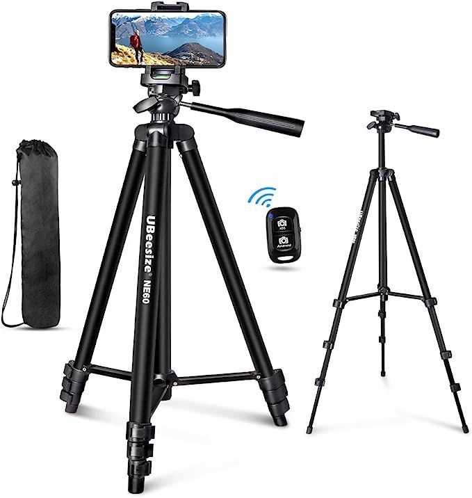 Amazon.com: UBeesize 60” Phone Tripod with Carry Bag & Cell Phone Mount Holder for Live Streami... | Amazon (US)