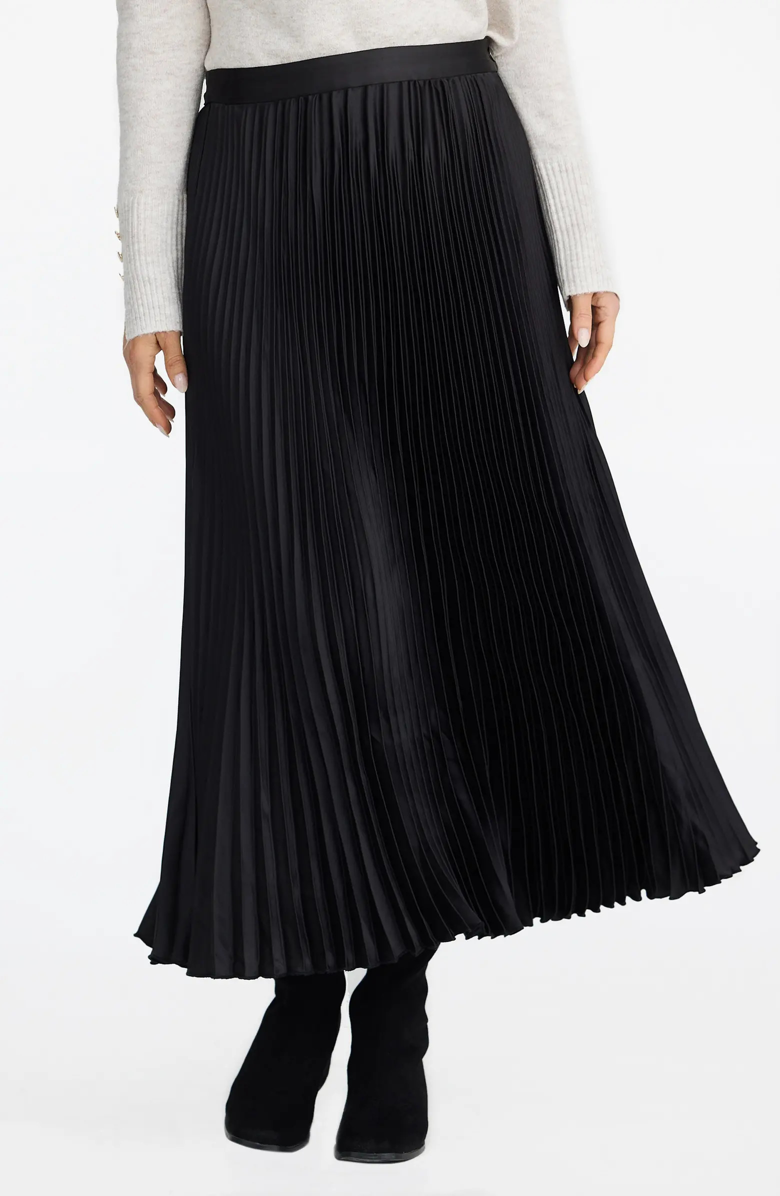 Identity Pleated Satin Skirt | Nordstrom