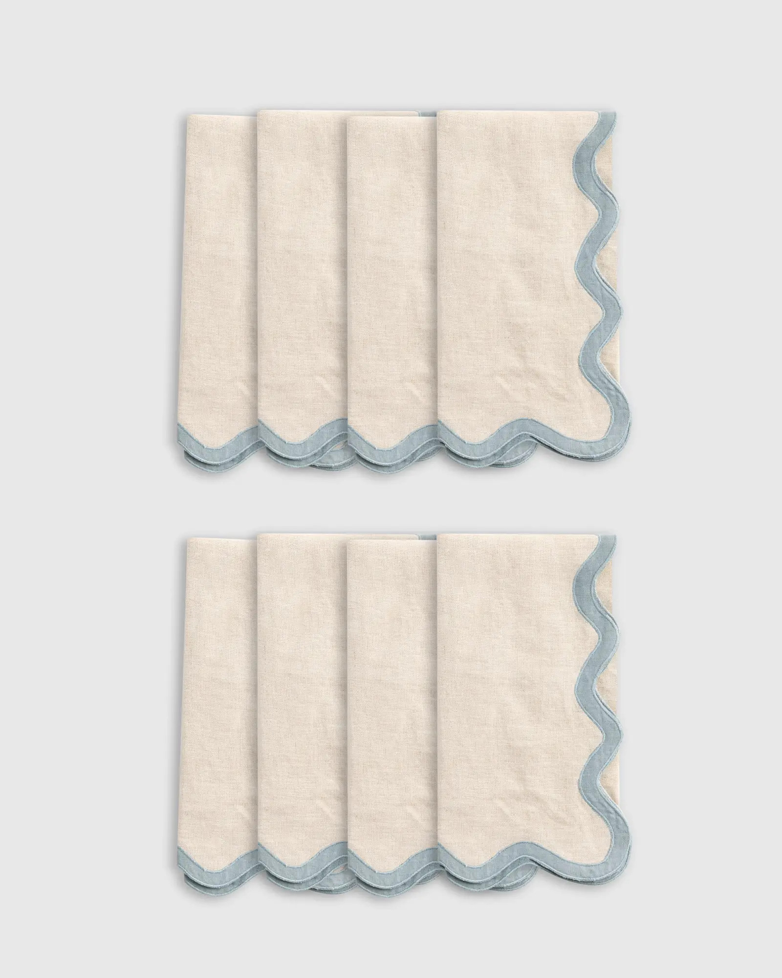 European Linen Scallop Edge Napkins (Set of 8) | Quince