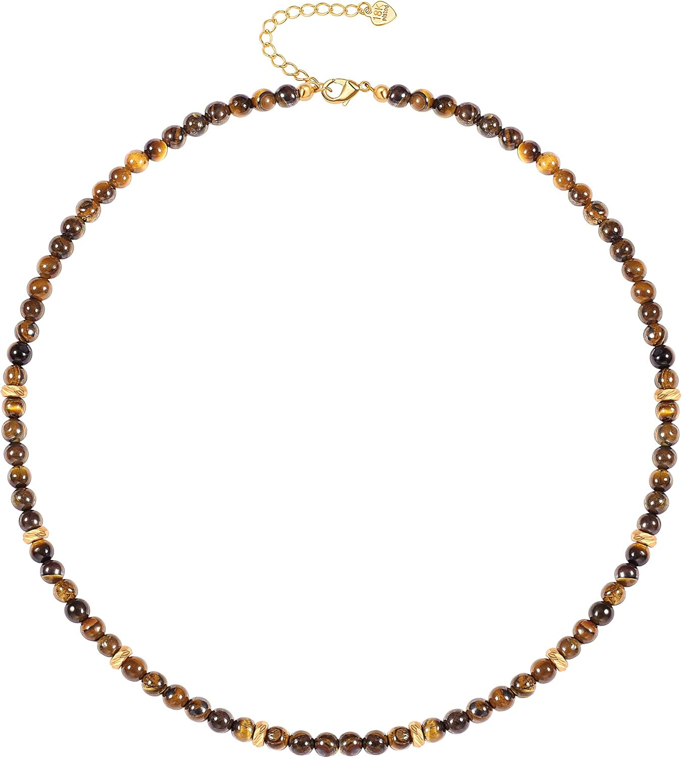 SOFYBJA Tiger Eye Beaded Necklace Green Malachite Beads Choker Necklace Gold Star Zircon Pendant Necklace Women Chakra Healing Gemstone Jewelry Amulet Gifts | Amazon (US)