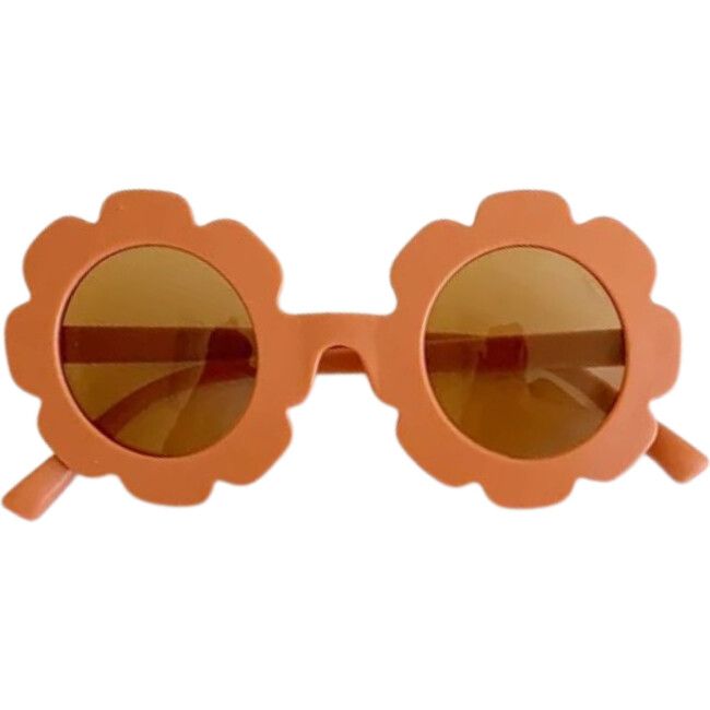Round Flower Sunglasses, Rust | Maisonette