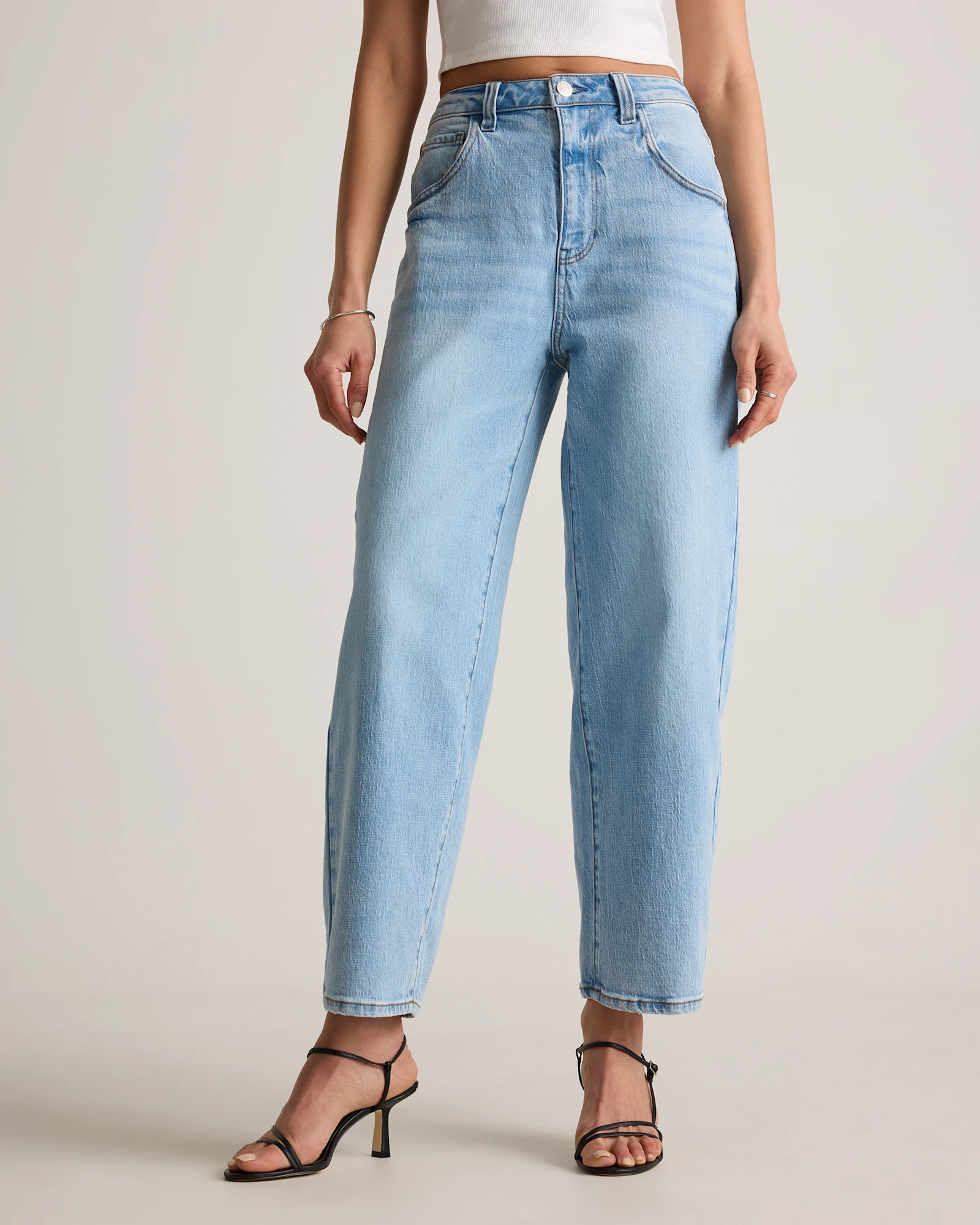 Bella Stretch Barrel Jeans | Quince