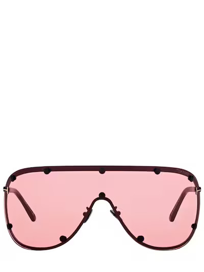 Tom Ford - Kyler pilot mask metal sunglasses - Black/Red | Luisaviaroma | Luisaviaroma