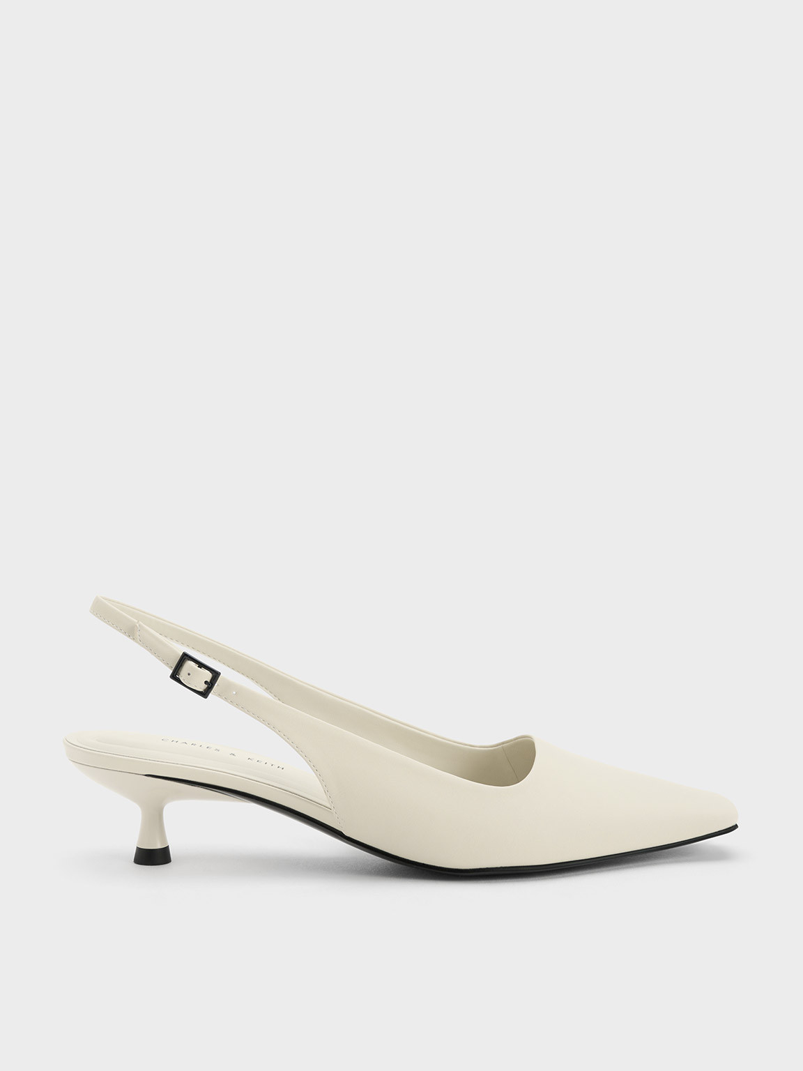Vita Square-Toe Slingback Pumps
 - Chalk | Charles & Keith EU