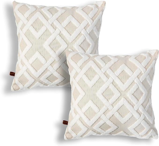HAMUR Pack of 2 Decorative Throw Pillow Covers Set 20x20 inches, Soft Durable Home Decor Accents ... | Amazon (US)