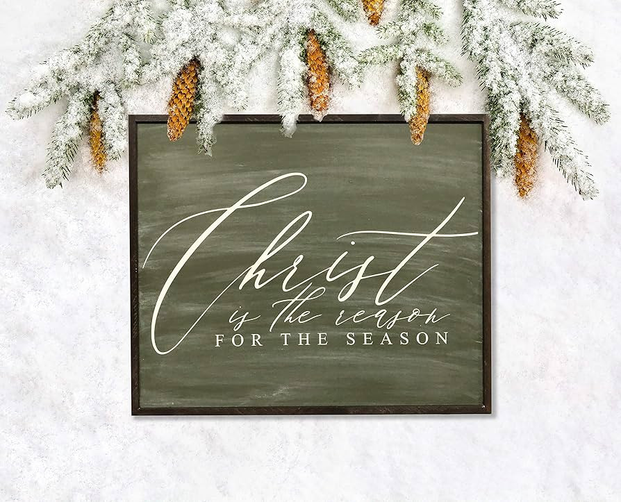 UFunhome Christ is The Reason for The Season Hand Painted Wood Sign Farmhouse Style Rustic | Amazon (US)