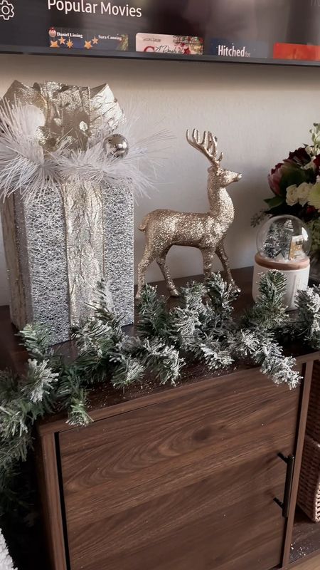 Christmas decor, holiday decor, reindeer, snow globe, candle, Christmas tree, berries, presents, Santa, pine cones  

#LTKhome #LTKSeasonal #LTKHoliday