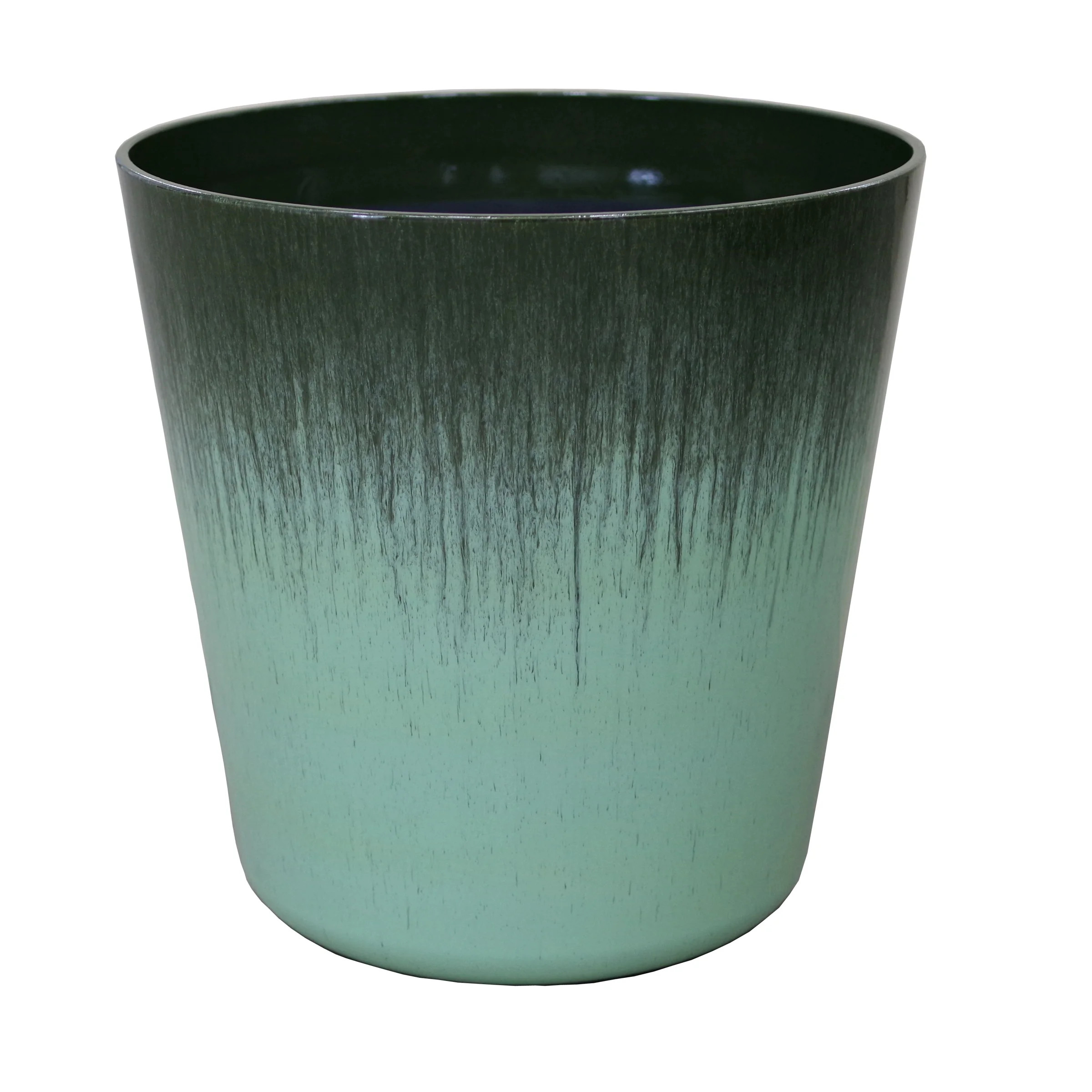 Better Homes and Gardens 14.5in Esmeralda Round Green Dripping Finish Plastic Planter | Walmart (US)