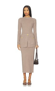 Maude Club Pearson Knit Dress in Camel from Revolve.com | Revolve Clothing (Global)