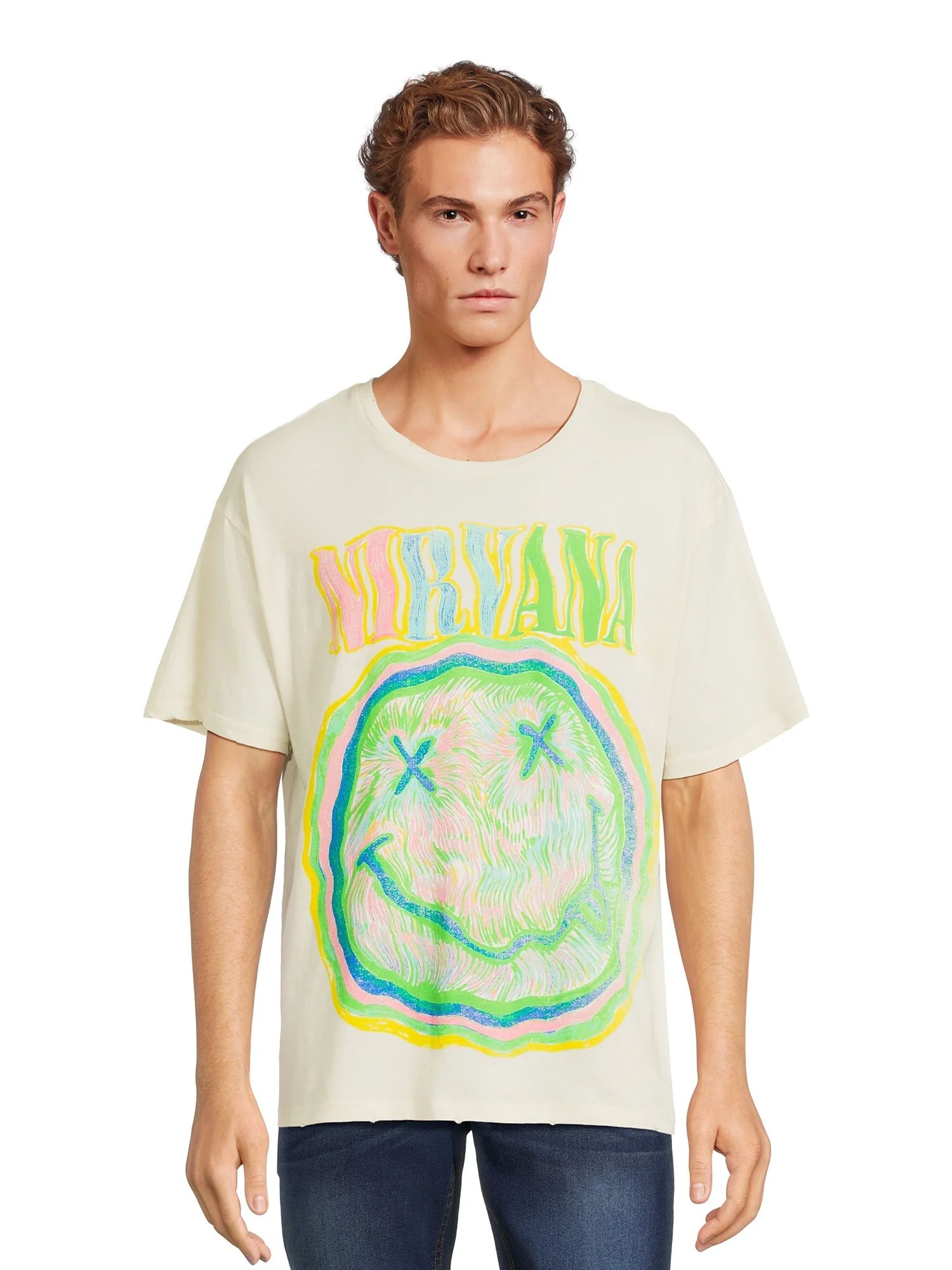 Nirvana Men's Graphic Band Tee with Short Sleeves, Sizes XS-3XL | Walmart (US)