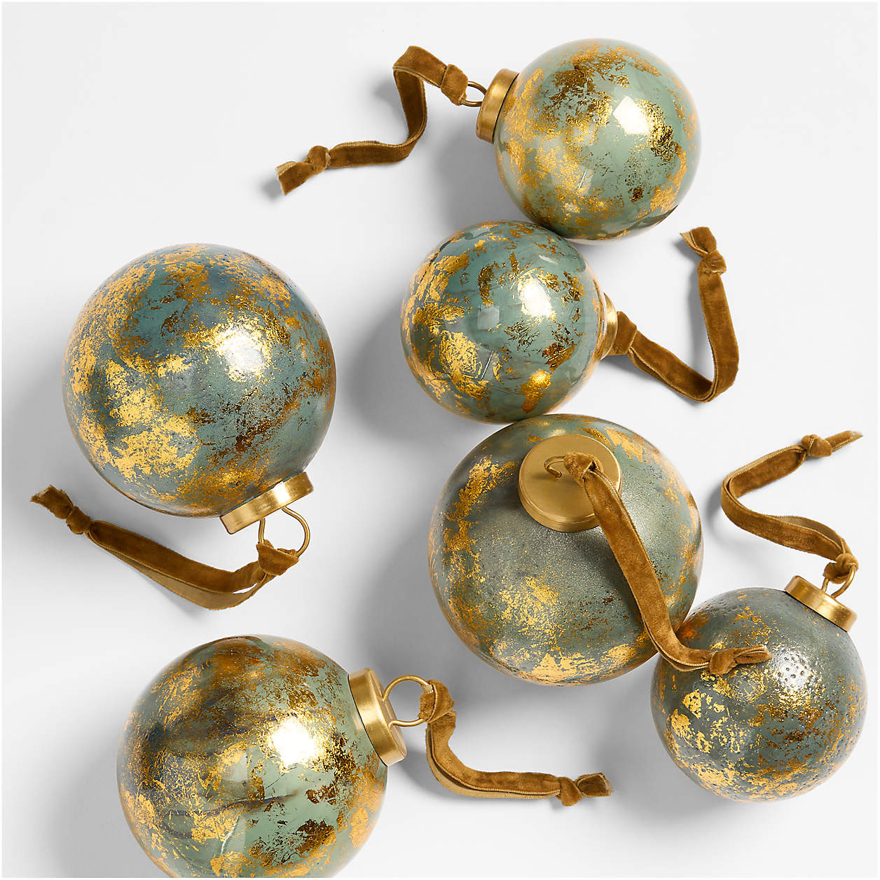 Gold Patina Christmas Tree Ornament, Boxed Set of 6 + Reviews | Crate & Barrel | Crate & Barrel