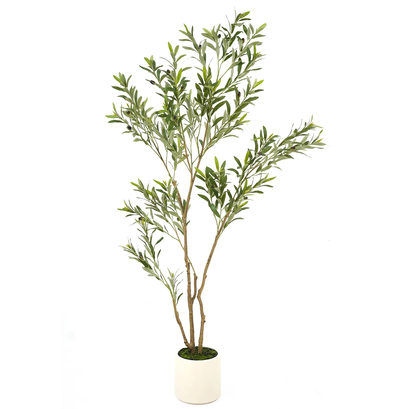 Primrue 72’’ Faux Olive Tree In Pot, Artificial Olive Tree For Home Deco, Olive Trees Indoor ... | Wayfair North America