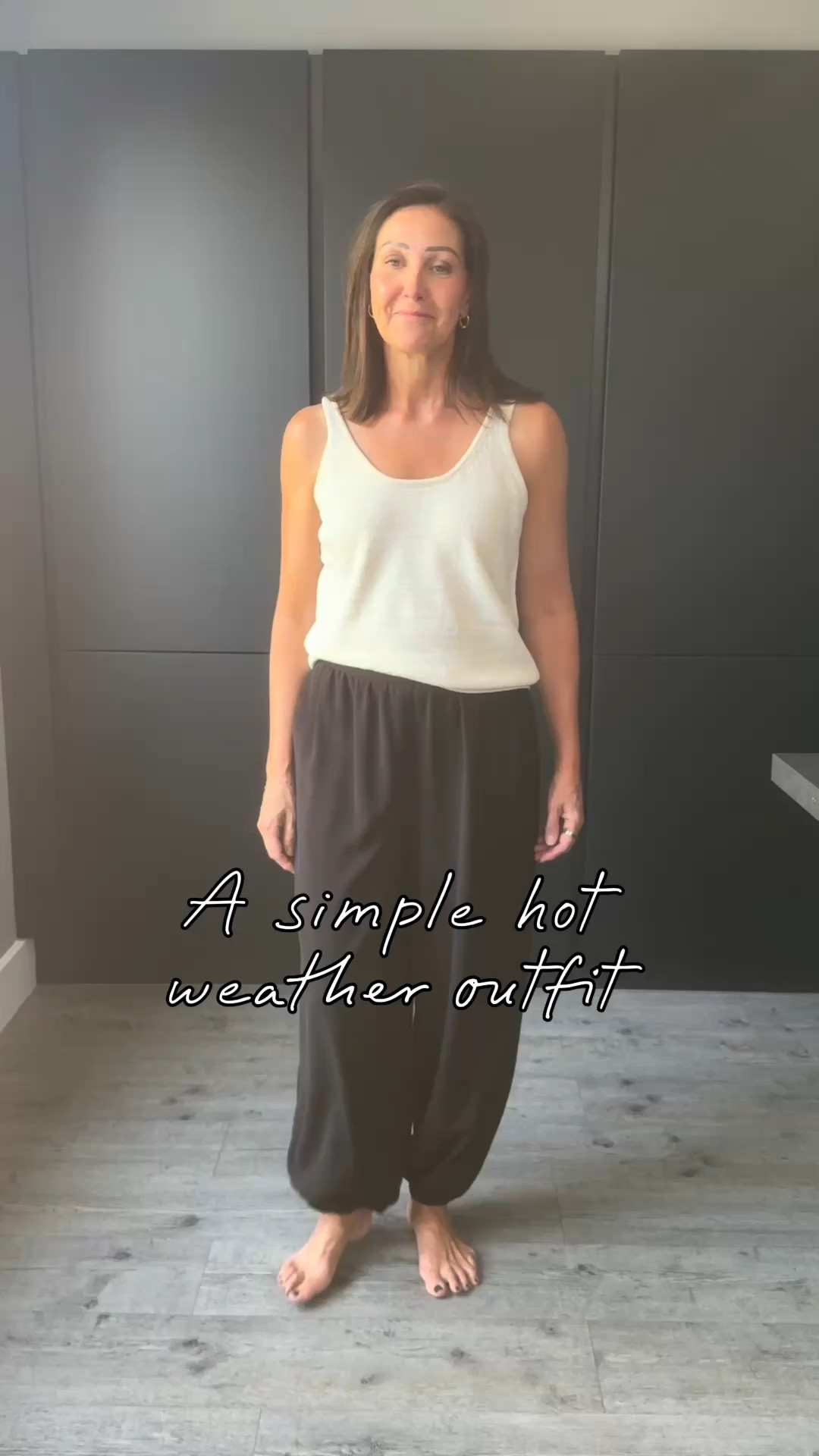 A hot weather outfit with a pop of colour.
Keeping it simple is definitely the key in this crazy weather. Fabrics that breathe and don’t cling to mature you feel cool and comfortable.

If you’d like the links comment SHOP and I’ll send them to you x

This cotton vest is a gorgeous fabric and comes in 4 delicious shades. These drapey trousers are the best balloon style I’ve found - they hang really well and can be dressed up easily.
I’m wearing a M top and 12 regular trousers.

#LTKuk #LTKsummer #LTKover50style