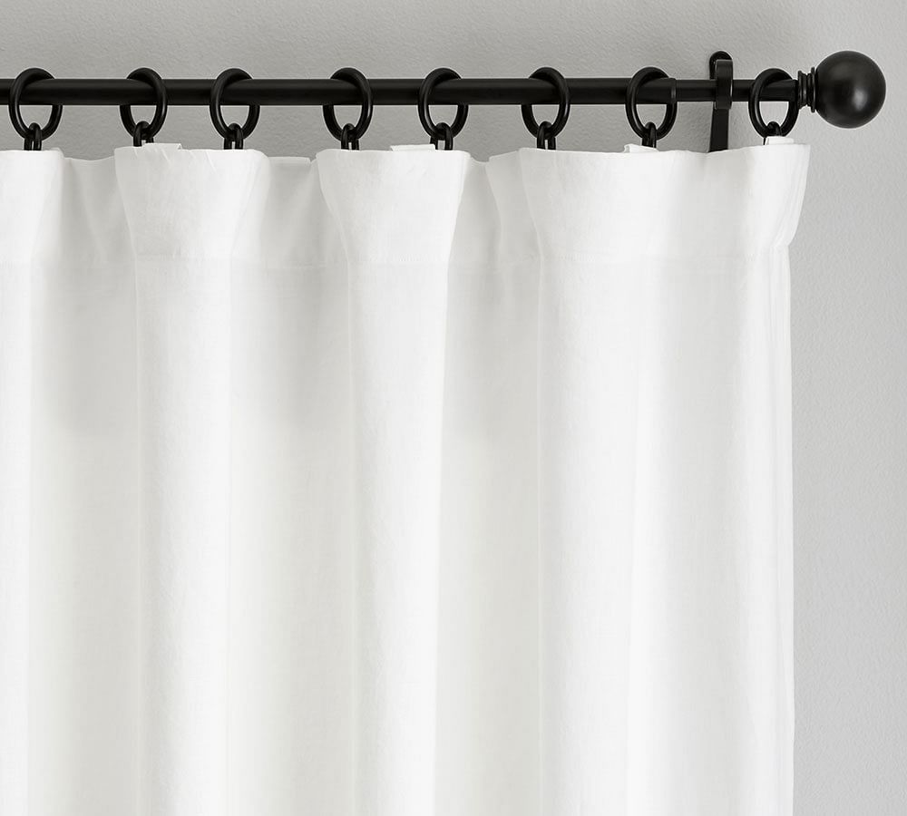 Belgian Linen Curtain Made with Libeco™ Linen, Unlined, 50 x 84", White | Pottery Barn (US)