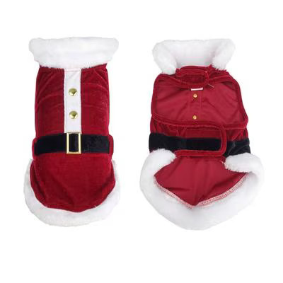 Hip Doggie Christmas Santa Suit Dog Coat, Red, X-Large | Chewy