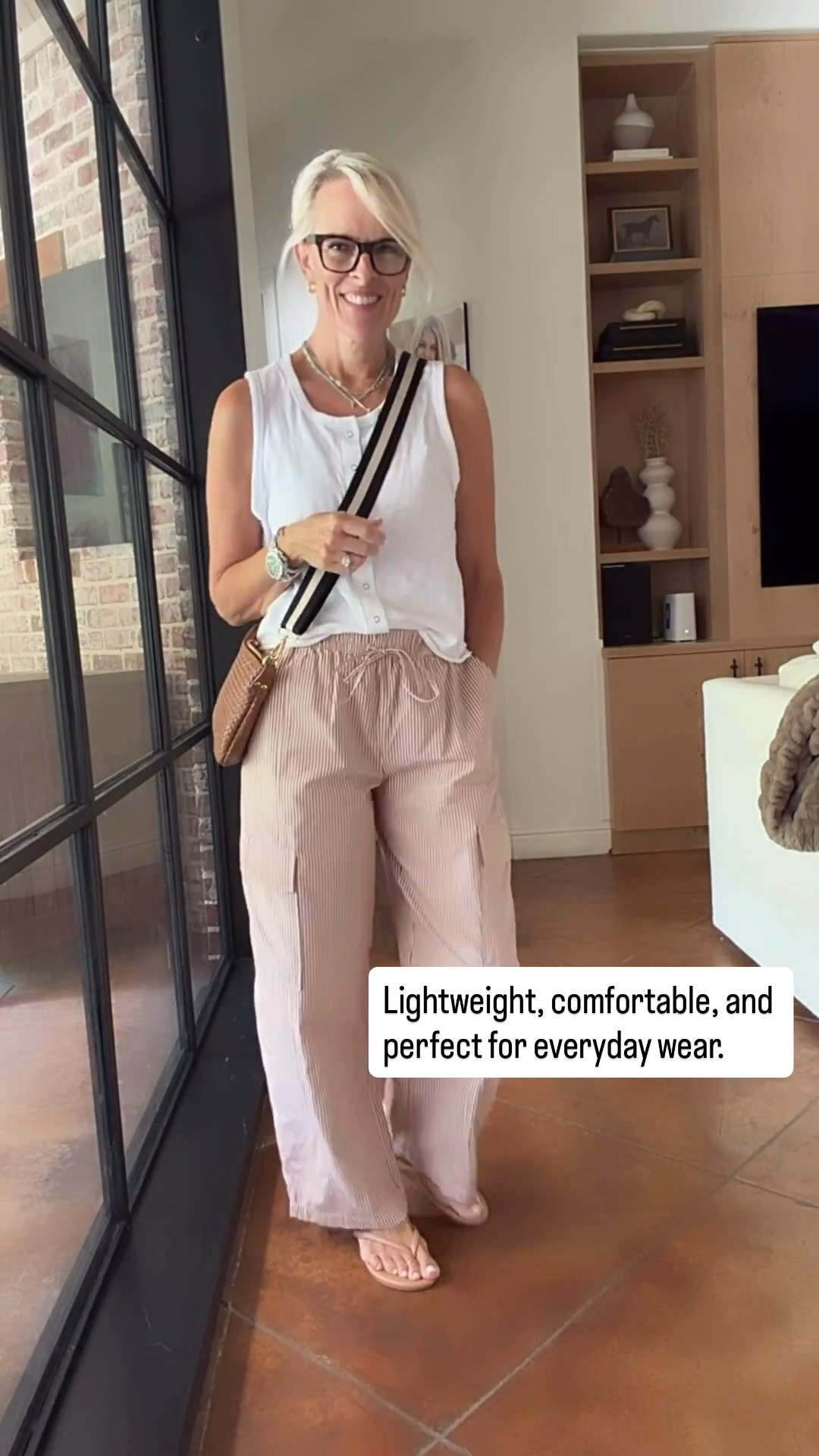These striped cargo pants are such a fun alternative to denim! They’re lightweight, comfortable, and pair perfectly with a simple white tank for an easy everyday outfit you’ll wear on repeat. Just add sandals and a crossbody, and you’re ready to go.

💡 LTK MADE EASY
❤️ Heart = Support my posts!
🔖 Save = Get sale & restock alerts
📋 Lists = Keep favorites organized
📲 Share = Send lists and products to a friend. Hello, Christmas List!
💬 Comment = Ask me anything about what I’m wearing. :-)

#LTKootd #LTKOver40 #LTKSeasonal