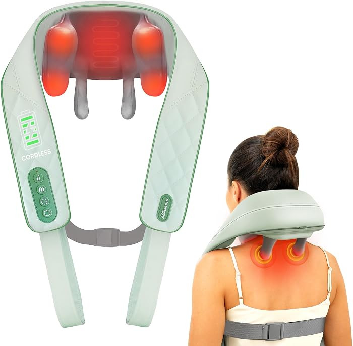 Snailax Cordless Neck Shoulder Massager with Heat, 4D Deep Tissue Kneading, Shiatsu Back Massager... | Amazon (US)