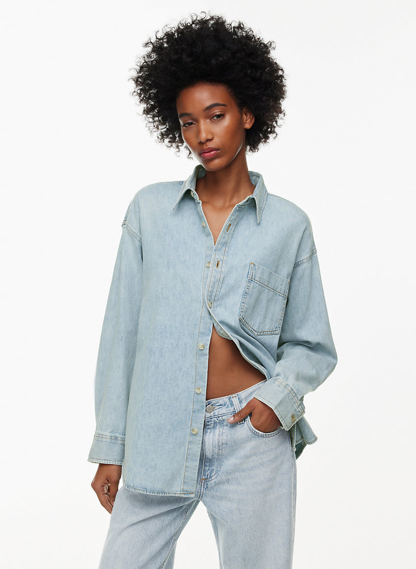 Denim Forum Women's The '80S Comfy Denim Shirt in 15 Yrs Brl Thr Bleu | XL | Aritzia