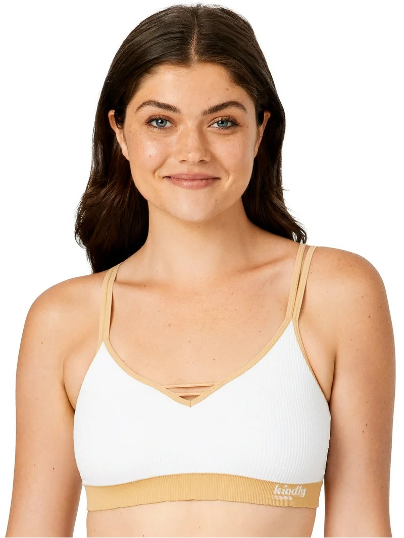 Kindly Yours Women's Seamless Pullover V-Neck Bralette, Sizes S-XXXL | Walmart (US)