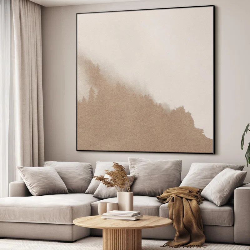 Minimalist Foggy Forest Tranquil Nature-Inspired Extra Large Framed Wall Art Print Decor | Wayfair North America