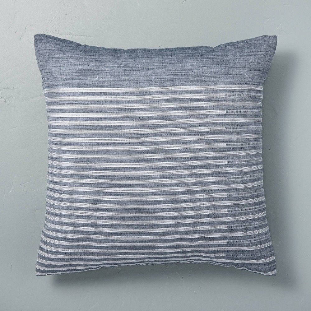 18"" x ""18 Faded Stripe Throw Pillow Faded Blue - Hearth & Hand with Magnolia | Target