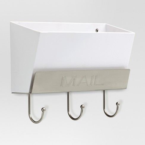 Classic Mail Holder - White/Satin Nickel - Threshold™ | Target
