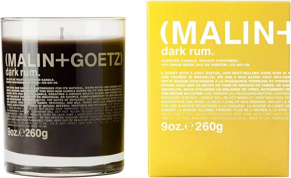MALIN+GOETZ 9oz Scented Candle | Hand-Poured Soy Wax with Unique Fragrance Blends | Clean-Burning... | Amazon (US)
