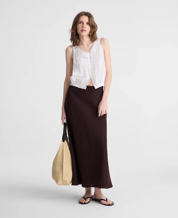 Maxi Slip Skirt in Linen | Madewell