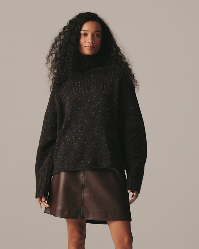Ribbed turtleneck sweater in donegal wool blend | J. Crew US