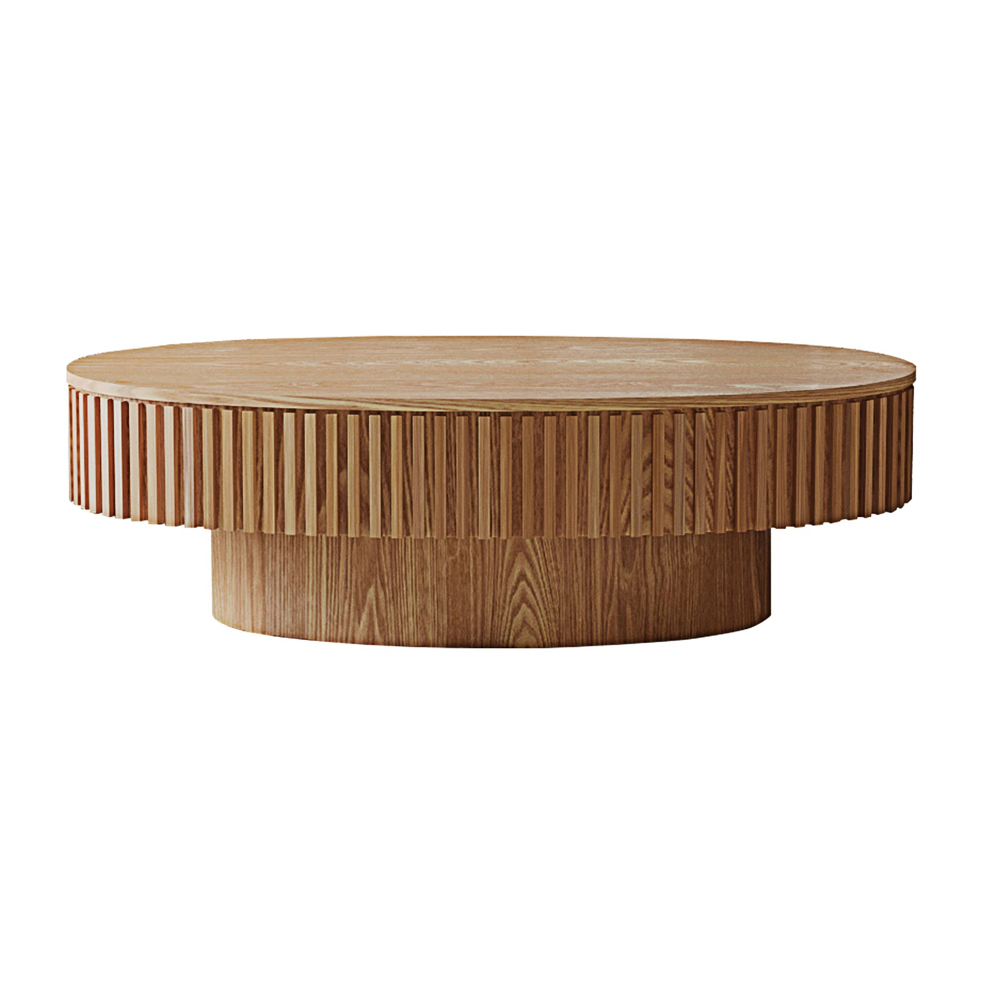 47'' Oval Coffee Table With Storage Solid Wood Veneered Modern Coffee Table Accent Tea Table For ... | Wayfair North America